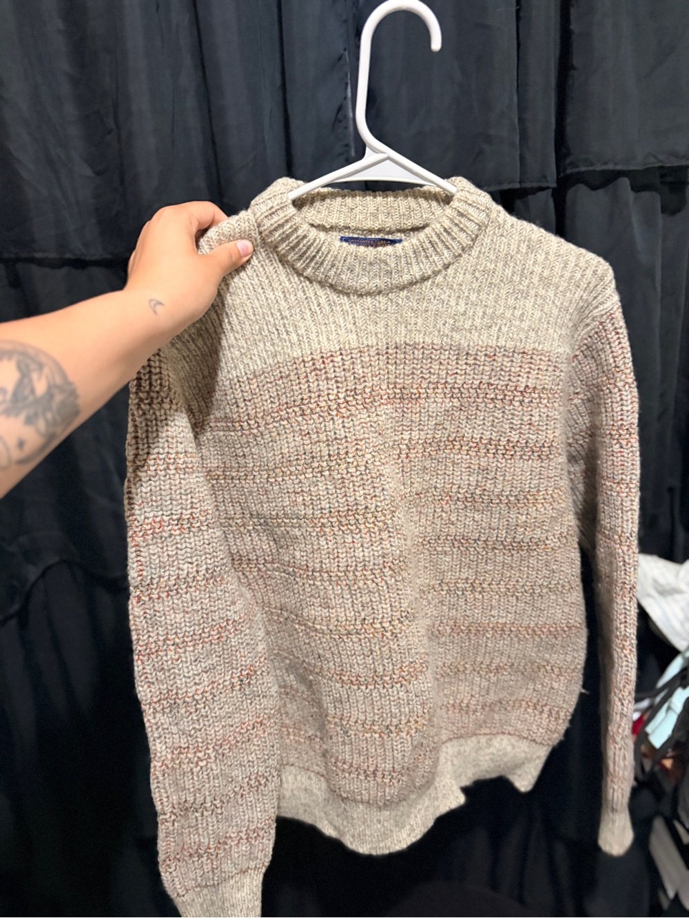 Pendleton Cream Multi-Tone Knit Sweater